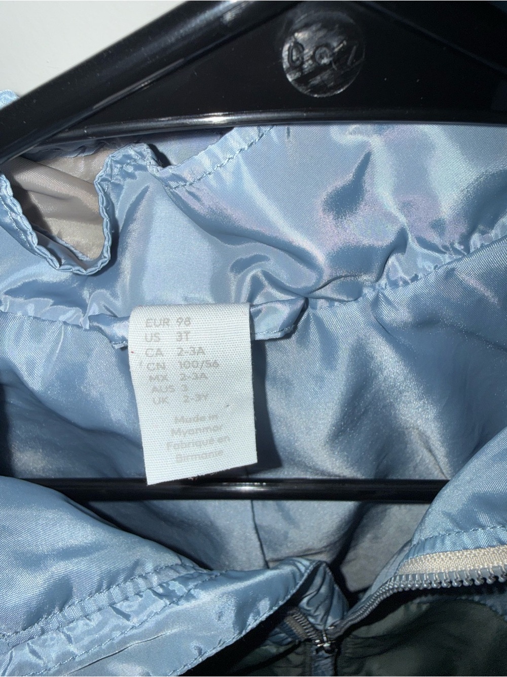H&M Kids Colorblock Hooded Windbreaker Jacket - Light Blue & Sage 3T - Picture 3 of 3